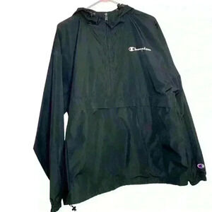 Champion black ventilated rain resistant quality quarter zip wind breaker SZ-XL